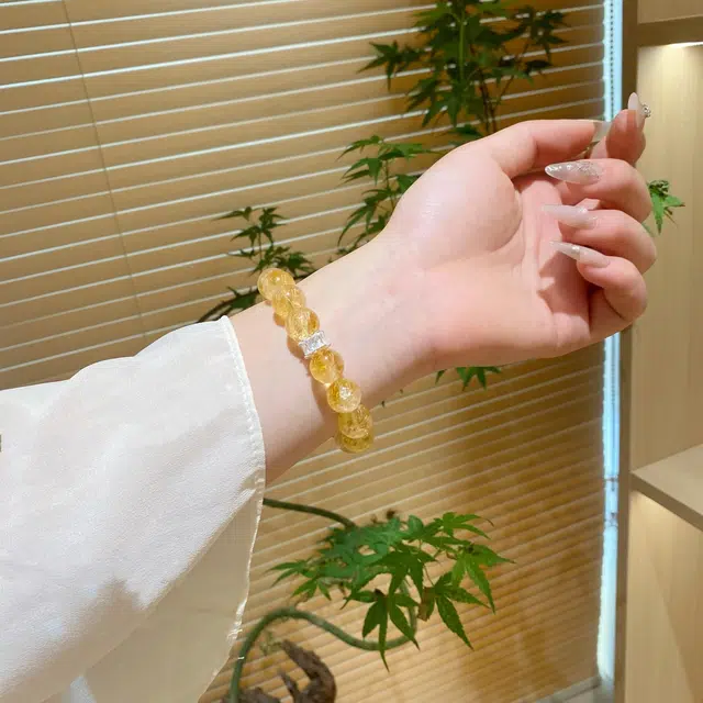 久爱 八方来财 财源滚滚暴富闪耀转运手饰 金光璀璨锆石国潮时尚 水晶 手串 男女同款情侣款