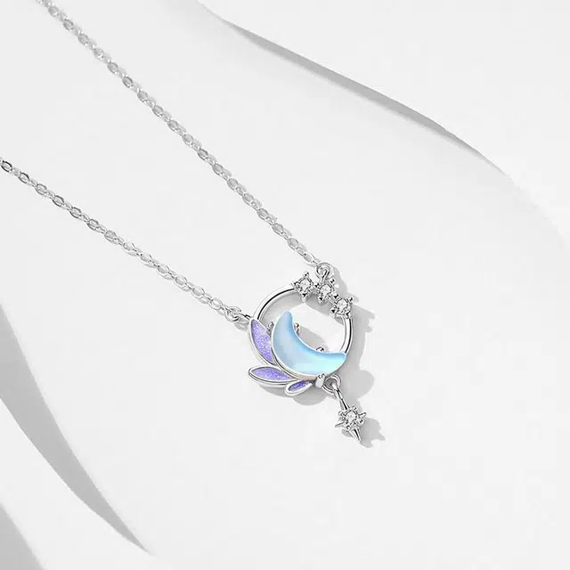 璀璨之心 星月 百搭小众设计高级感锁骨链轻奢古风 合金 项链 女款