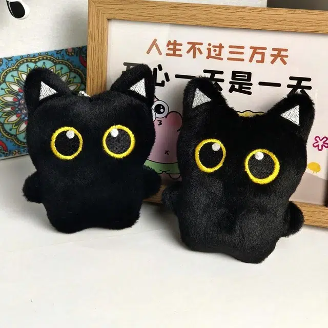 零界 小黑猫公仔 可爱煤球 萌萌少女心 百搭钥匙 包包挂饰 毛绒 挂件 男女同款情侣款