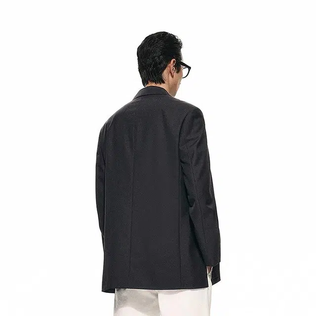 速写 黑支线 休闲日常简约纯色合体西装 男款 本黑