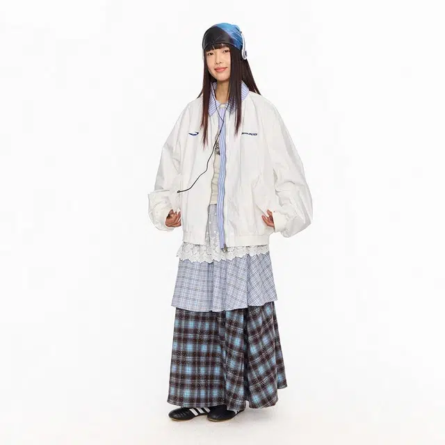 江南先生 美式复古绣花假两件翻领宽松棒球服外套夹克 男女同款