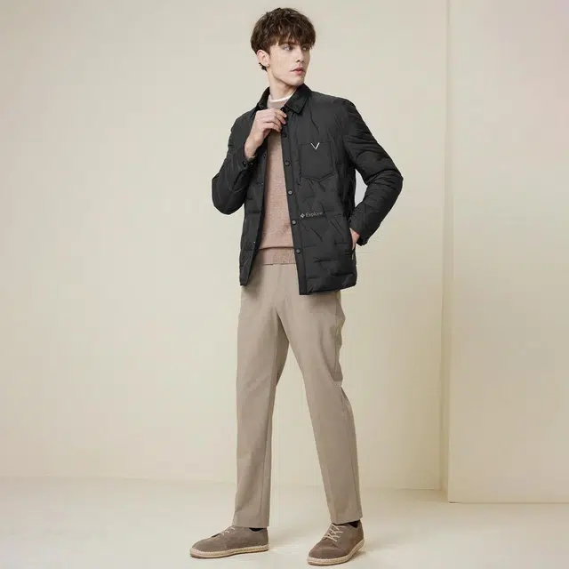 红豆 翻领商务休闲百搭羽绒服 男款
