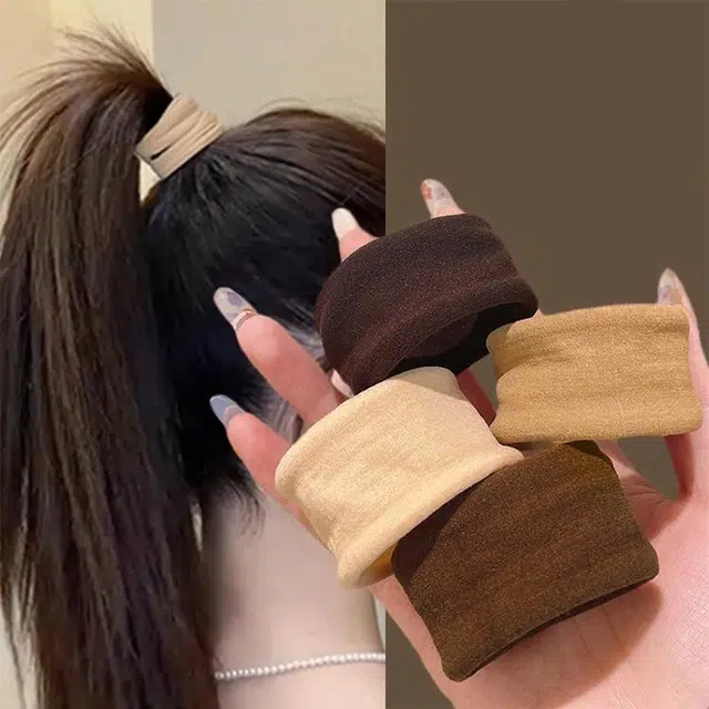 左欧 高弹面膜高马尾不塌头绳加宽超宽无接缝发绳扎头发 弹力绳 发圈 女款