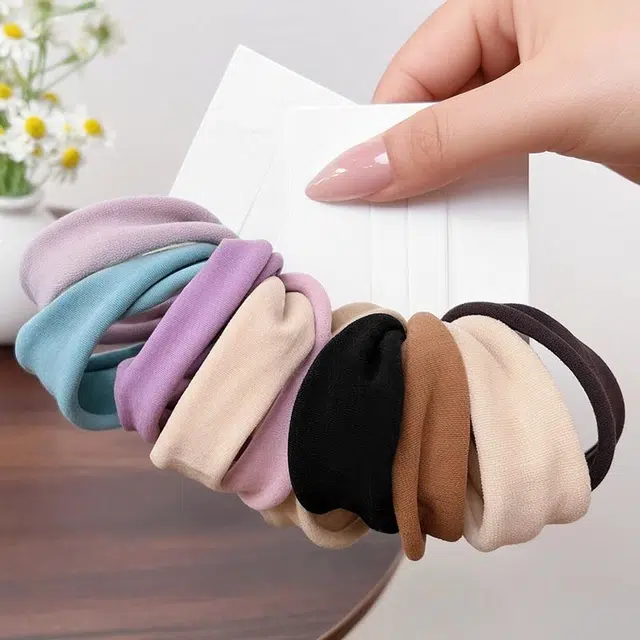 左欧 高弹面膜高马尾不塌头绳加宽超宽无接缝发绳扎头发 弹力绳 发圈 女款