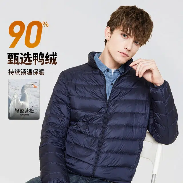 红豆 立领锁绒保暖休闲百搭羽绒服 男款