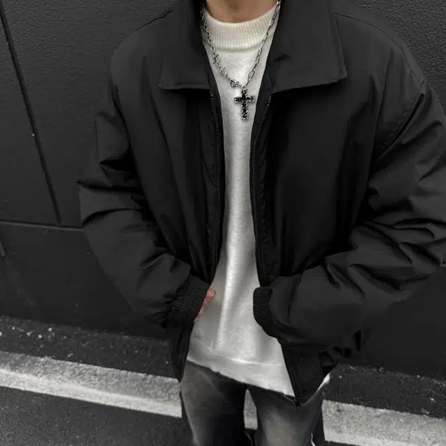 物质公式 美式高街复古宽松百搭休闲时尚夹克外套 男女同款 黑色