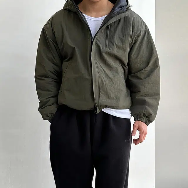 我是大卫 短款防寒保暖复古个性加厚棉服 男女同款 军绿色
