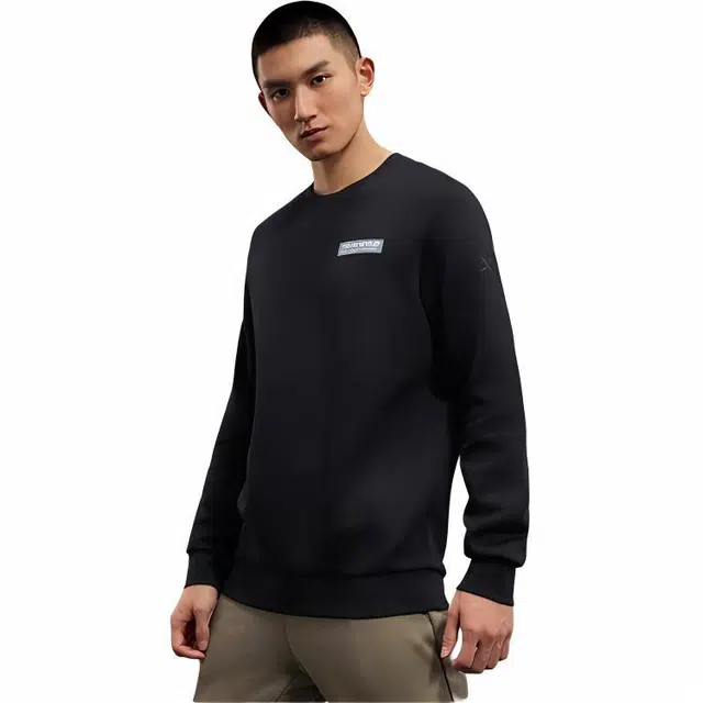 特步 综训系列 字母圆领套头运动卫衣 男款