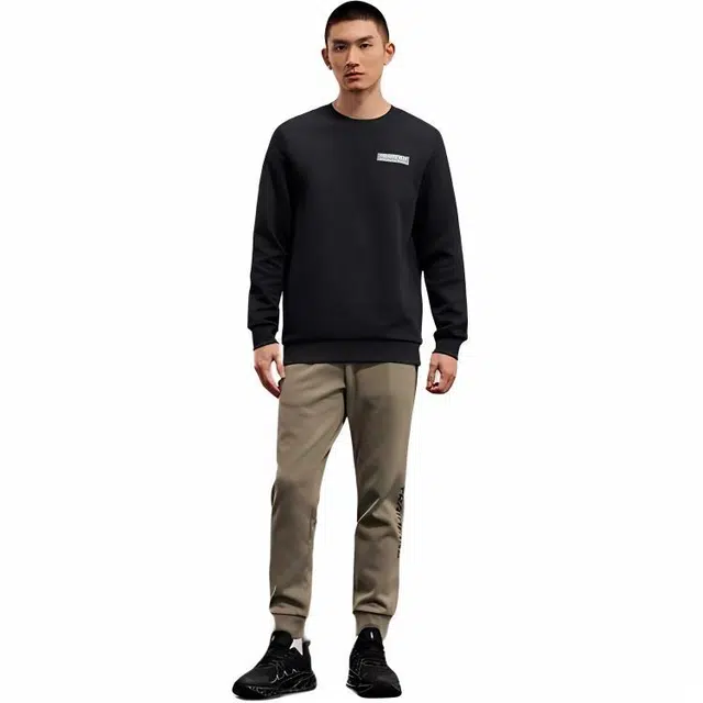 特步 综训系列 字母圆领套头运动卫衣 男款