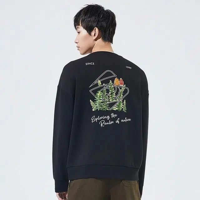 探路者 桫椤印花圆领套头卫衣 男女同款