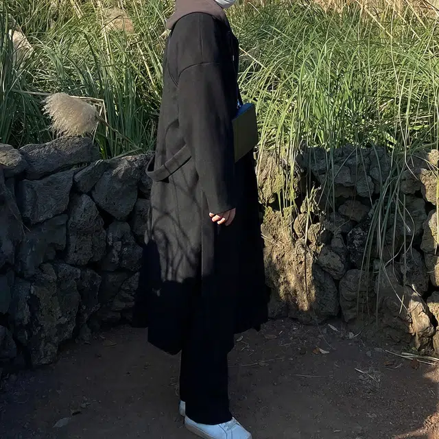 毛呢加厚中长款韩版双面呢大衣 男女同款