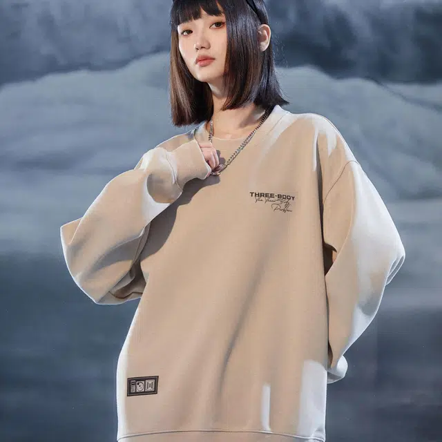 三体 问题系列 美式复古简约基础休闲宽松百搭圆领套头重磅保暖高街潮牌时尚学生多巴胺个性纯色舒适日常长袖卫衣 男女同款