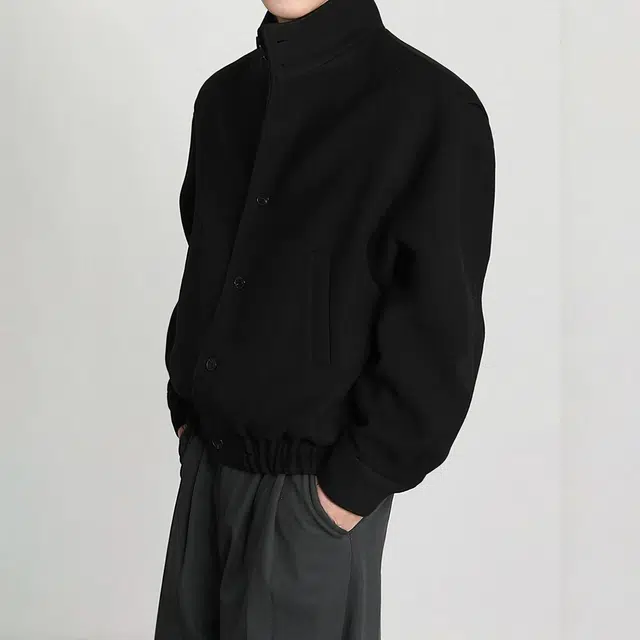 韩版加厚保暖工装立领短款大衣 男女同款