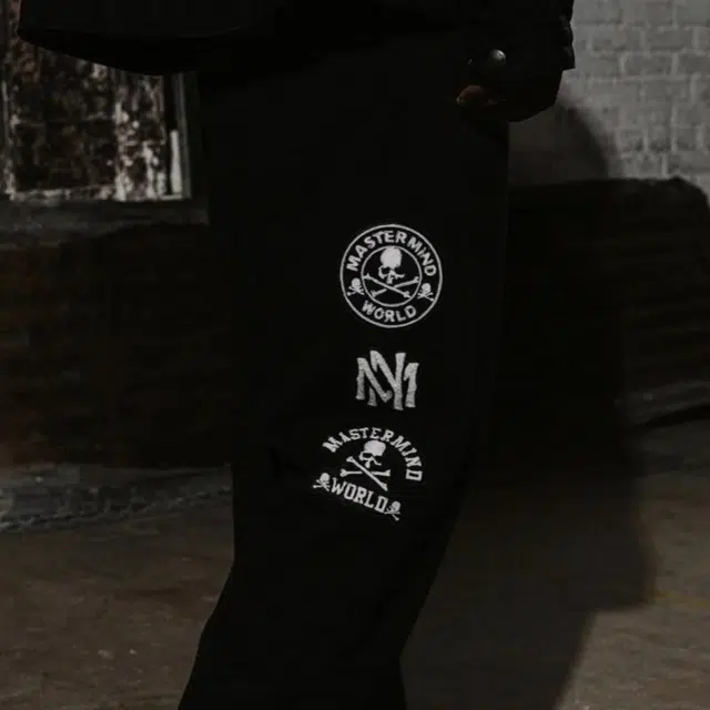 Mitchell & Ness x MASTERMIND WORLD Skull Logo Knit Sweatpants Black