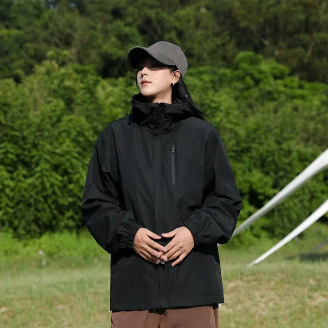 雅鹿 经典户外爬山露营防风防水纯色宽松百搭夹克外套 男女同款