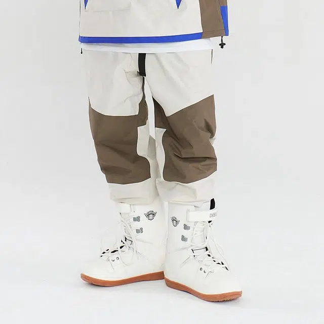 南恩 拼色直筒防水透气滑雪裤 男女同款