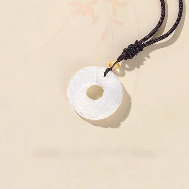翡宇 [招财貔貅]吞金兽平安扣吊坠 八方来财锁骨链国朝新中式小众轻奢寓意#好运物 玉髓 项链 男女同款情侣款