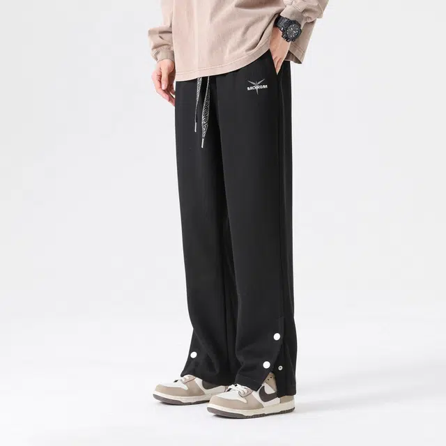大卫贝肯 基础款简约美式复古休闲裤 男女同款 黑色