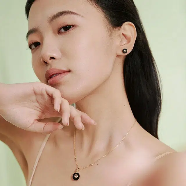 宫主 平安扣 玛瑙 耳钉 女款