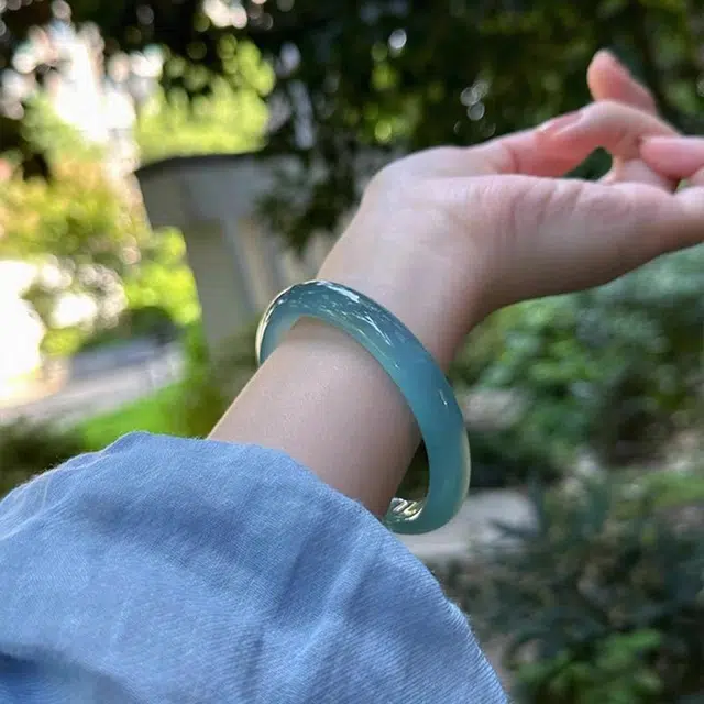 一世倾 新中式国潮清润冰透库里蓝轻奢精致创意设计高级感小众简约甜蜜饰爱轻奢通勤百搭必备好运 玛瑙 手镯 男女同款情侣款