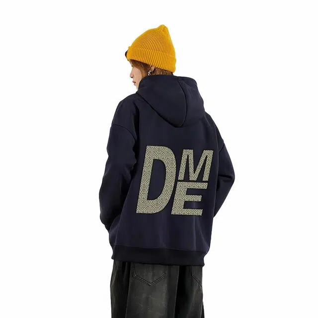 【dme】 美式复古连帽套头重磅舒适长袖休闲宽松卫衣 男女同款