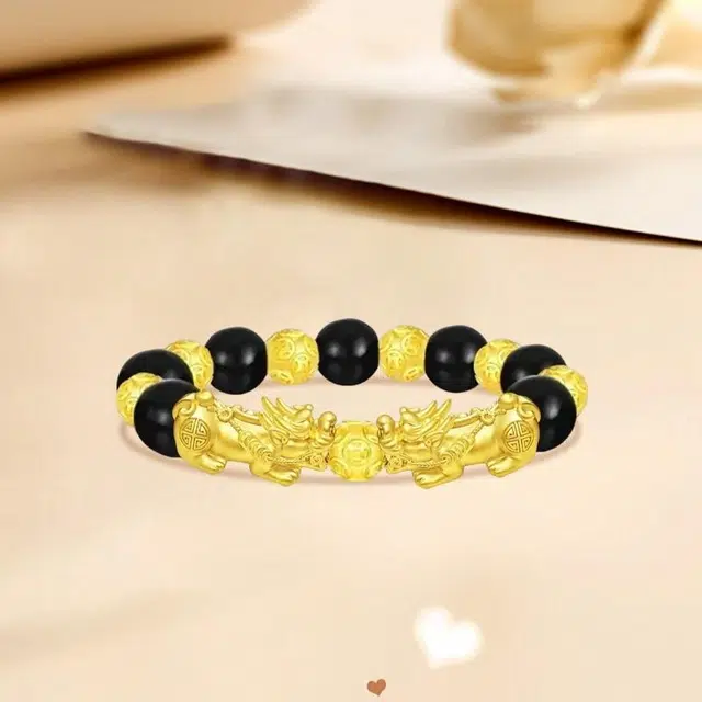 潮金 周六福 貔貅手饰 新中式国潮风吞金兽招财纳福八方聚财日常通勤时尚百搭高级感 足金 按克计价 黄金手串 男女同款情侣款
