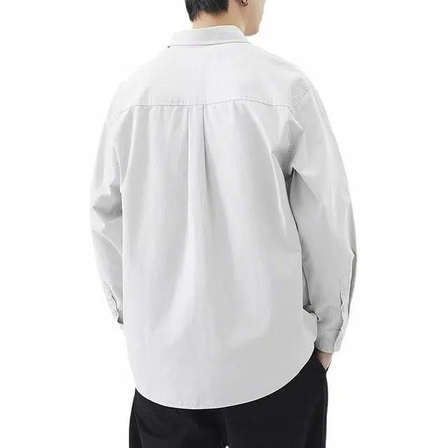 北极绒 复古休闲时尚舒适潮流简约长袖衬衫 男款