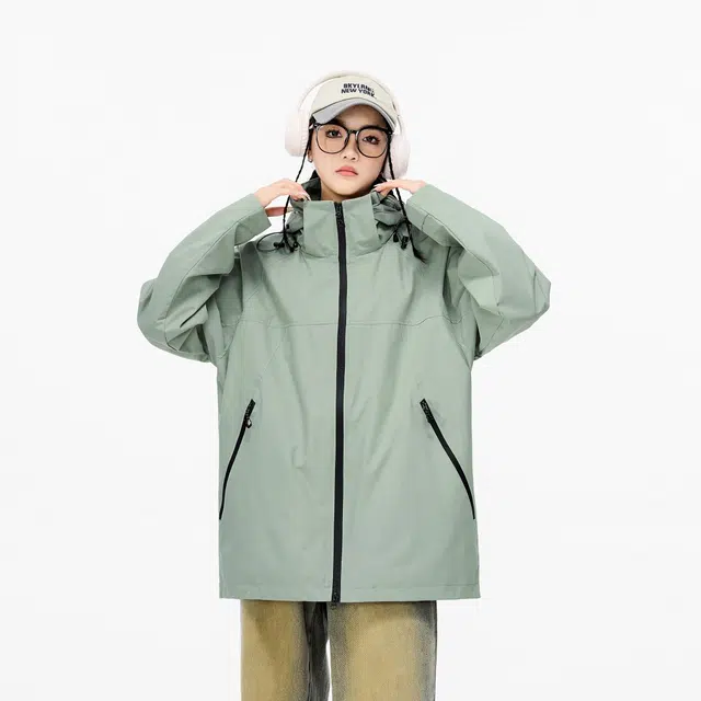 雅鹿  全天候系列三合一机能户外登山徒步可拆卸加绒内胆拼接撞色连帽保暖  防水防风冲锋衣 男女同款