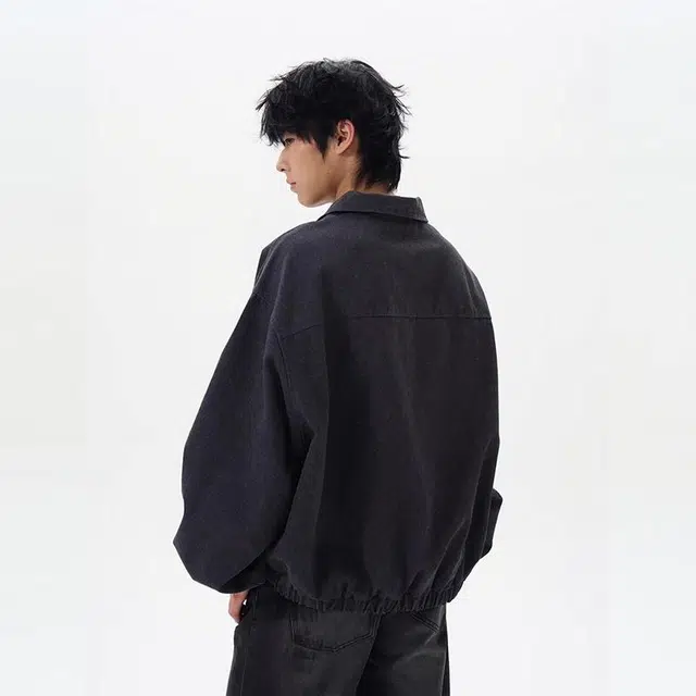 极限涡轮 潮牌重工水洗做旧运动风帆布翻领训练服夹克外套 男女同款