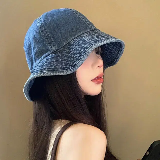 优莲茵 日系大头围遮阳防晒盆帽 百搭水桶帽潮流简约 棉 渔夫帽 女款