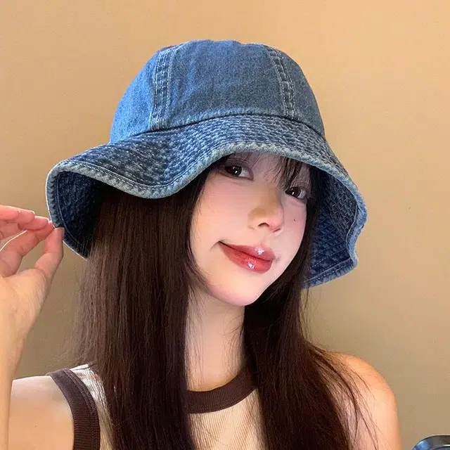 优莲茵 日系大头围遮阳防晒盆帽 百搭水桶帽潮流简约 棉 渔夫帽 女款