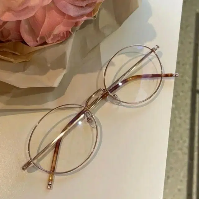 佐川 超轻钛架近视眼镜框 小圆框窄框眼镜玫瑰金黑色边框 可配防蓝光变色 钛 椭圆形 光学镜架 男女同款情侣款