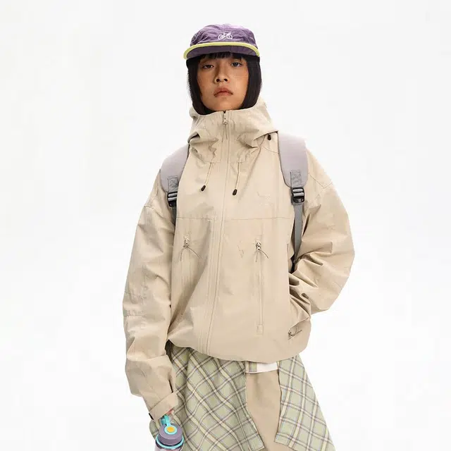 江南先生  美式复古宽松轻户外  防水防风冲锋衣 男女同款