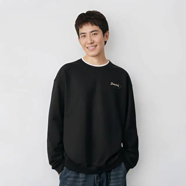与狼共舞 潮流时尚百搭舒适精致刺绣印花吸汗轻薄透气卫衣 男款 黑色