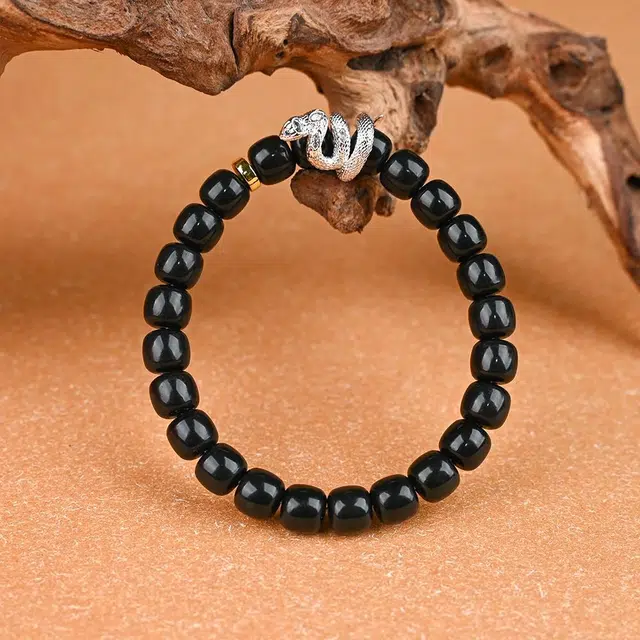 天纵 【蛇舞启新程】天纵本命年灵蛇纳福好运小众设计 新中式国潮百搭文玩佛珠高级黑幸运 菩提子/菩提籽 手串 男女同款情侣款