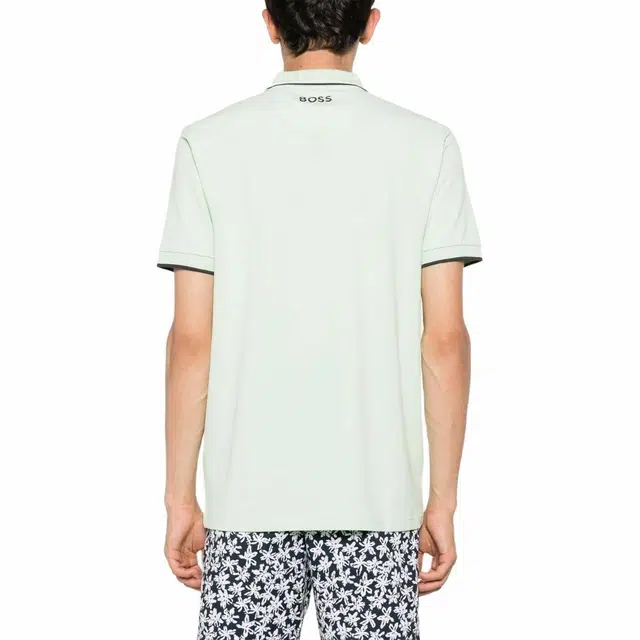 HUGO BOSS Cotton-Blend Polo Shirt With Contrast Logos Polo