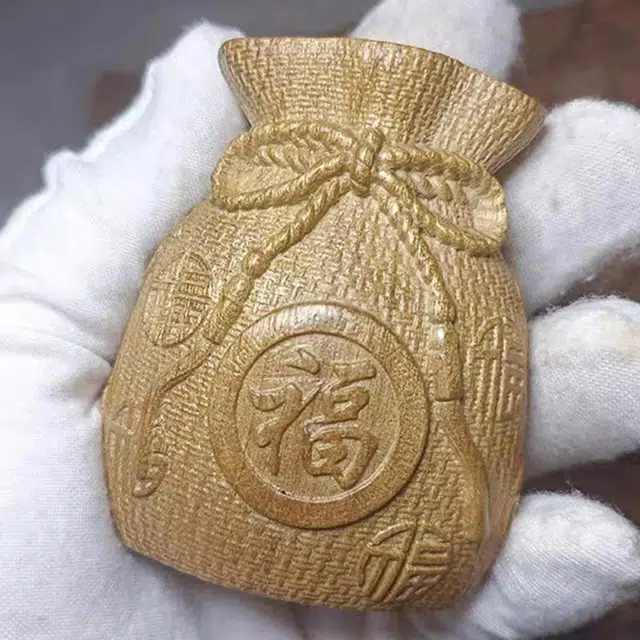 仙作美 福钱袋 招财进宝 中式工艺文玩 楠木 摆件 男女同款情侣款