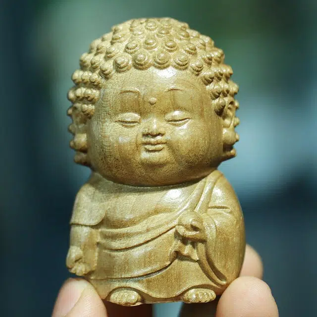 仙作美 （小如来）小叶桢楠老料实木雕刻文玩手把件 楠木 摆件 男女同款情侣款