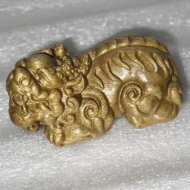 仙作美 祥瑞貔貅招财进宝中式工艺品 楠木 木作摆件 男女同款情侣款
