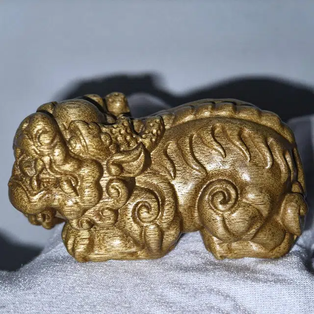 仙作美 祥瑞貔貅招财进宝中式工艺品 楠木 木作摆件 男女同款情侣款