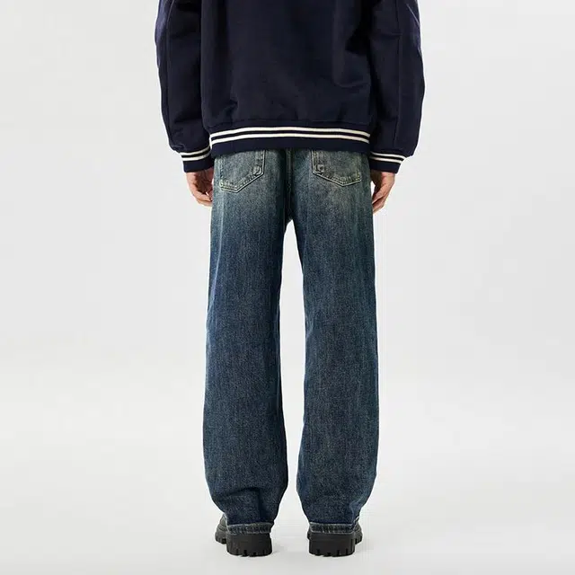 【dme】 复古百搭宽松美式直筒牛仔裤 男女同款 渐变蓝色