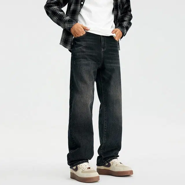 【dme】 美式百搭宽松复古牛仔裤 男女同款 深蓝色