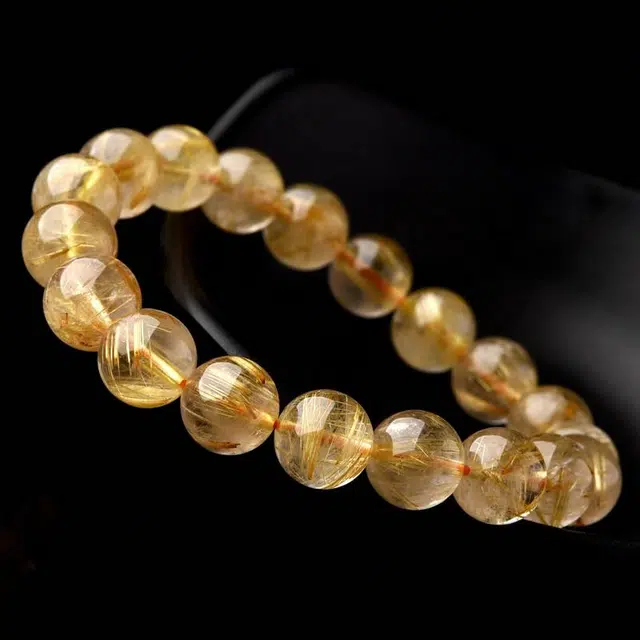 【泼天富贵】 灵菲 保真高质量金发晶 新中式小众 轻奢高级感招财纳福转运手饰#好运 水晶 手串 女款