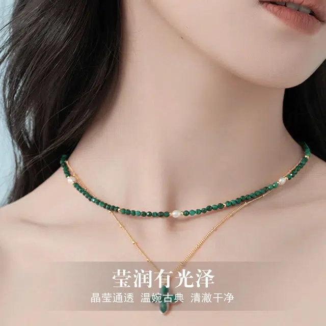 品彩 新中式 串珠 轻奢高级感 时尚百搭 复古 淡水珍珠 项链 女款