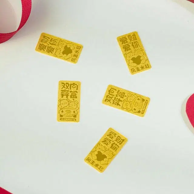 中兆珠宝 小熊双向奔富 福气满满 财运亨通 纳福收藏储蓄 足金 投资类 金条 男女同款情侣款