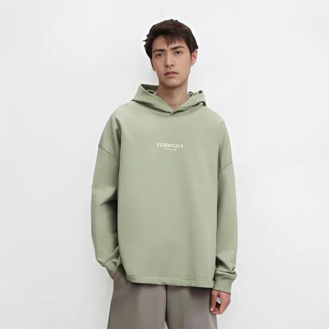 Fear of God Essentials SS22 Relaxed Hoodie Seafoam Logo