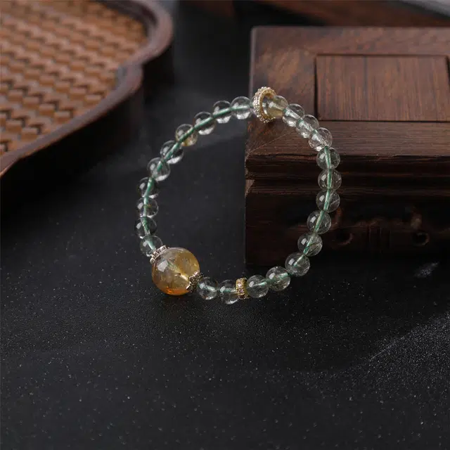 檀纳 招财转运绿发晶 做个富婆小众设计款水逆退散 诸事顺利手饰 水晶 手串 男女同款情侣款