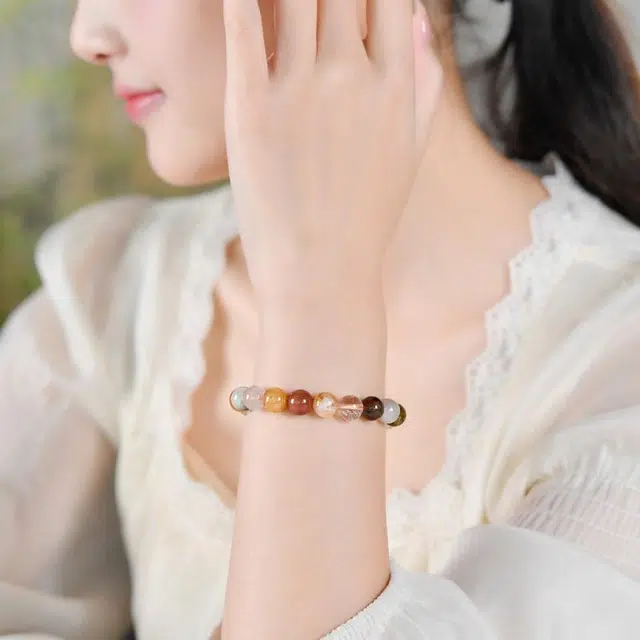 【水逆退散】 灵菲 福运满满好运加倍保真高品质多彩 纳福小众轻奢设计感#好运 水晶 手串 男女同款情侣款