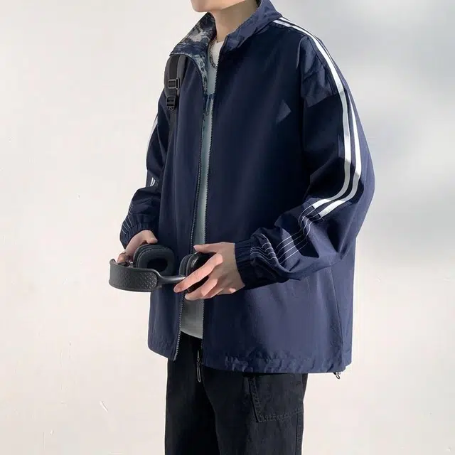 美力城 双面穿美式高街复古夹克外套 男女同款