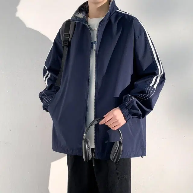 美力城 双面穿美式高街复古夹克外套 男女同款